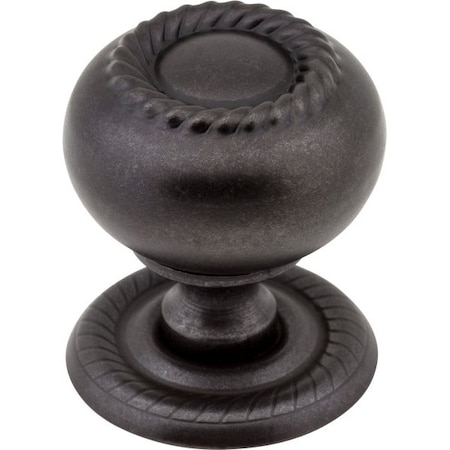 Jeffrey Alexander 1-1/4" Diameter Gun Metal Rope Rhodes Cabinet Knob S6060DACM